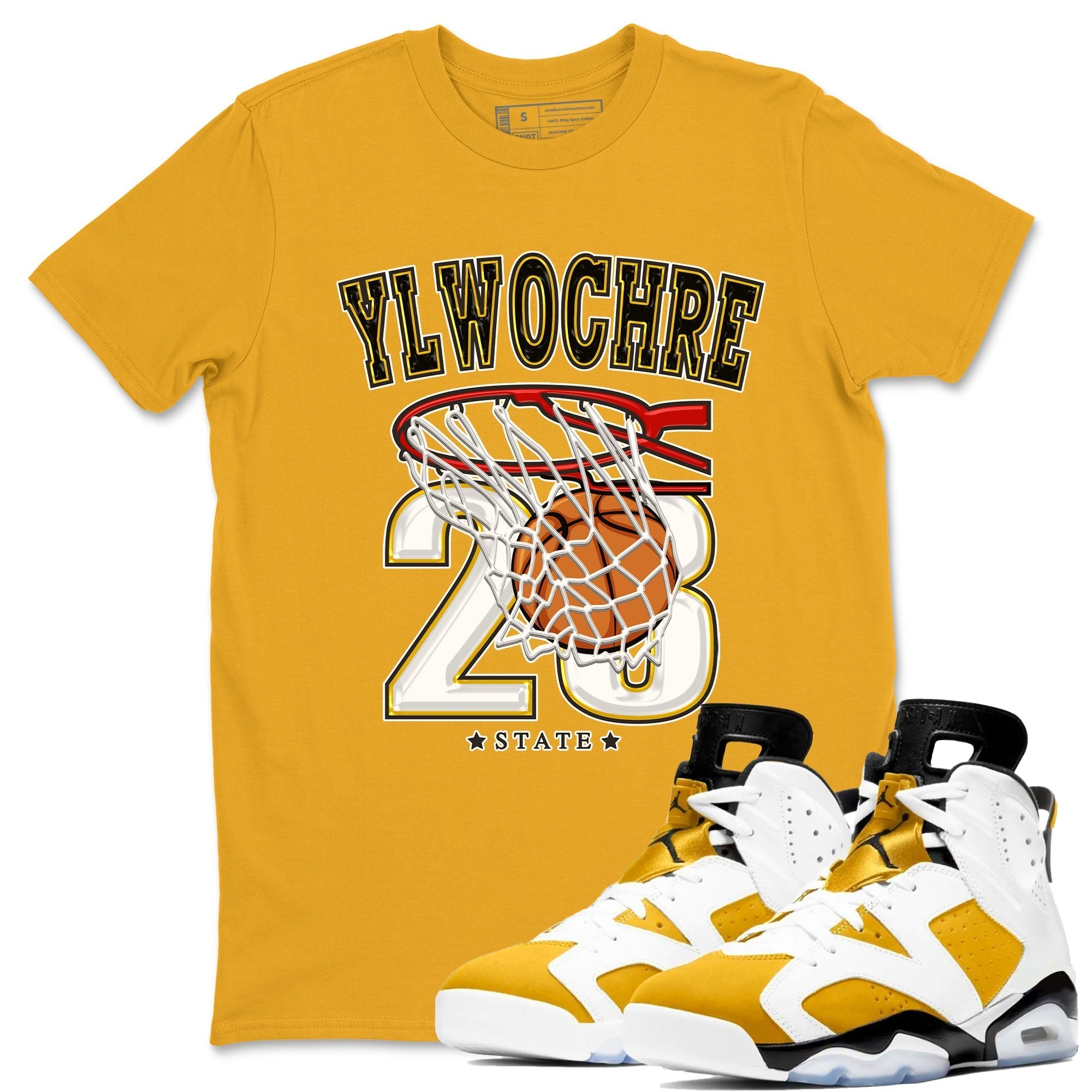 Basketball snkmatch Tees - Air Jordan 6 Yellow Ochre