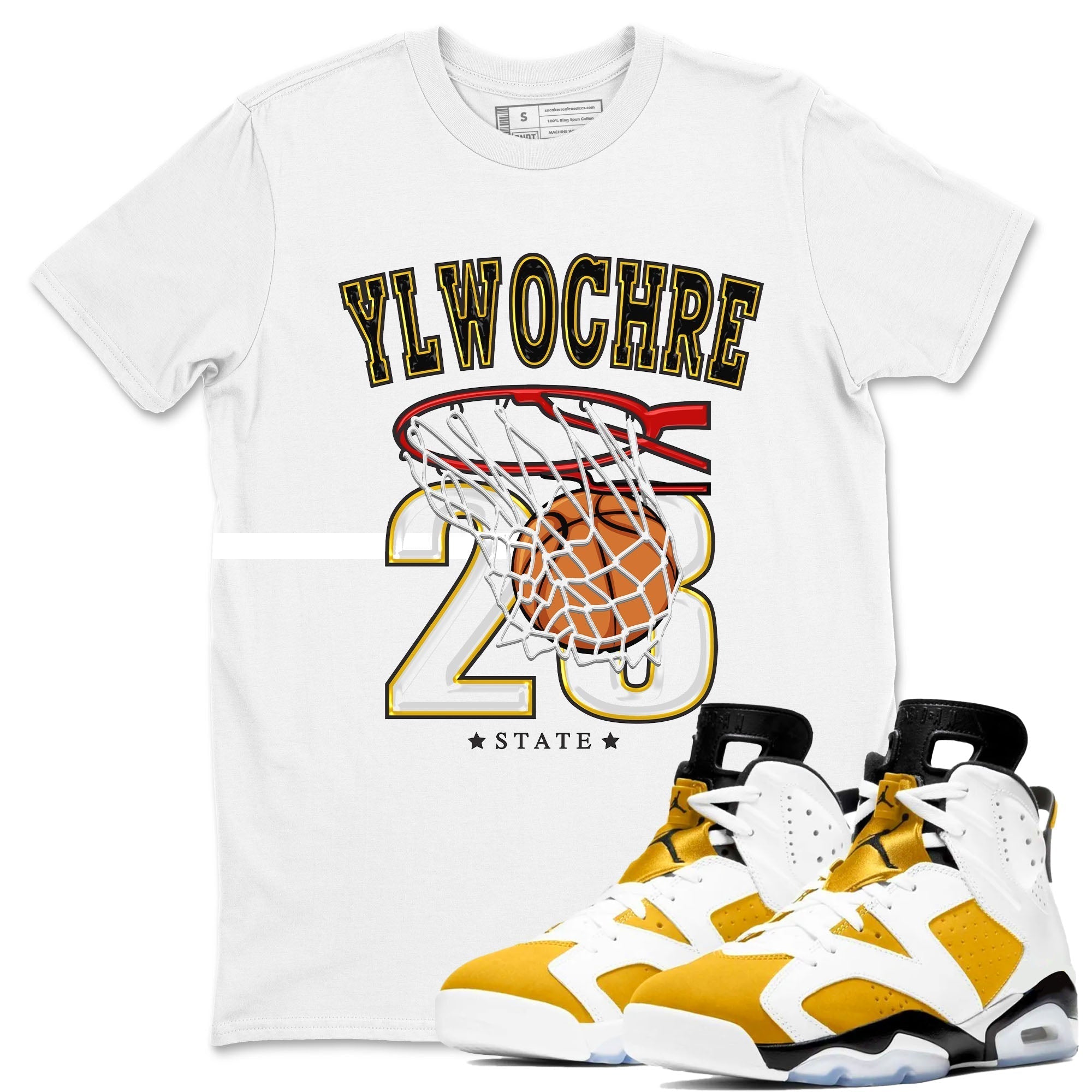 Basketball snkmatch Tees - Air Jordan 6 Yellow Ochre