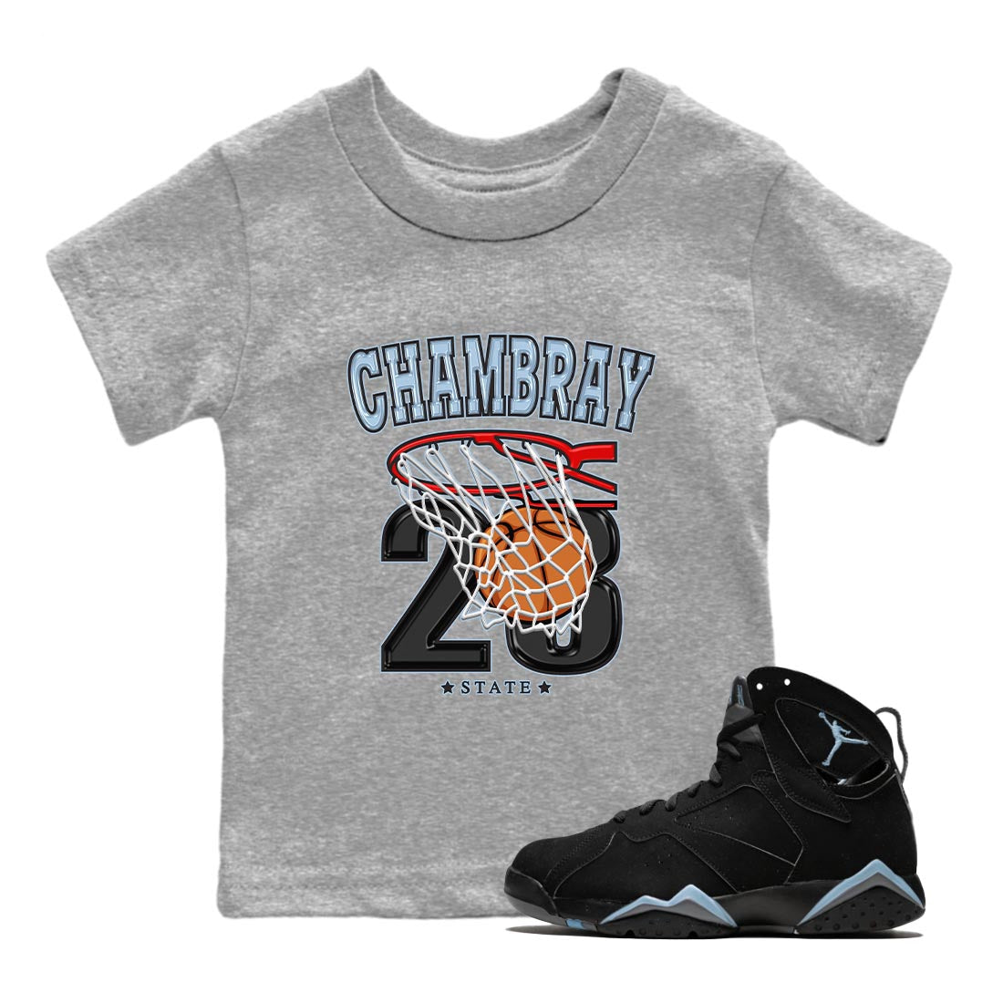 Basketball snkmatch Tee Kids - Air Jordan 7 Chambray