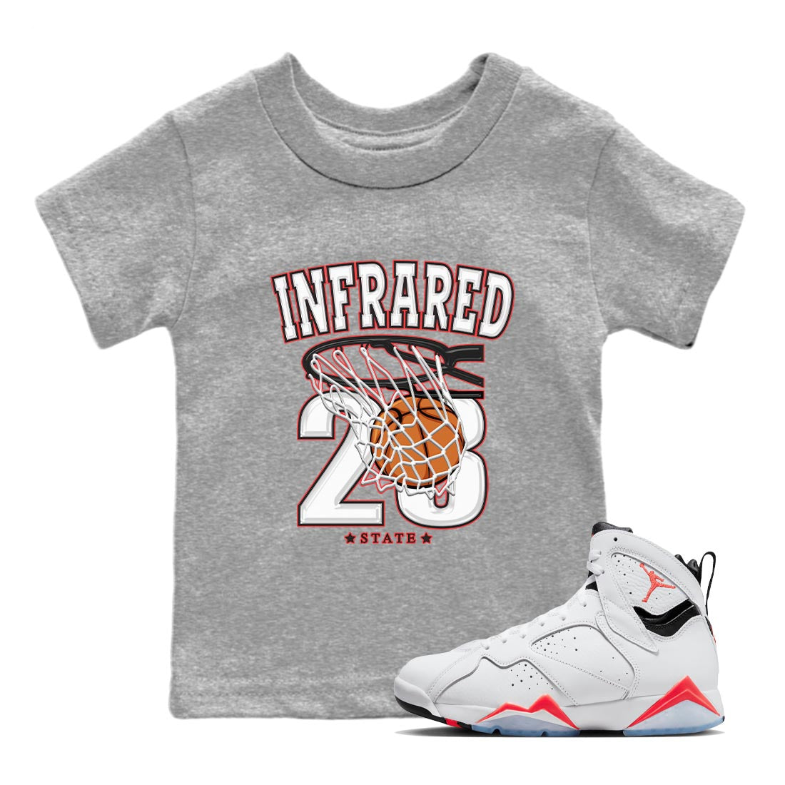 Basketball snkmatch Tee Kids - Air Jordan 7 White Infrared