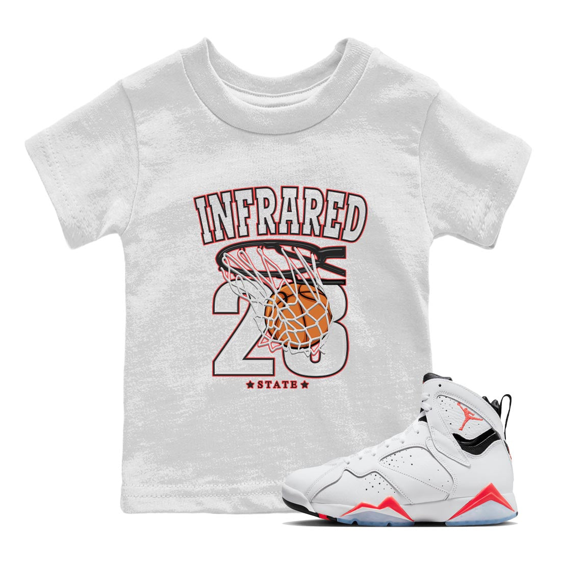 Basketball snkmatch Tee Kids - Air Jordan 7 White Infrared