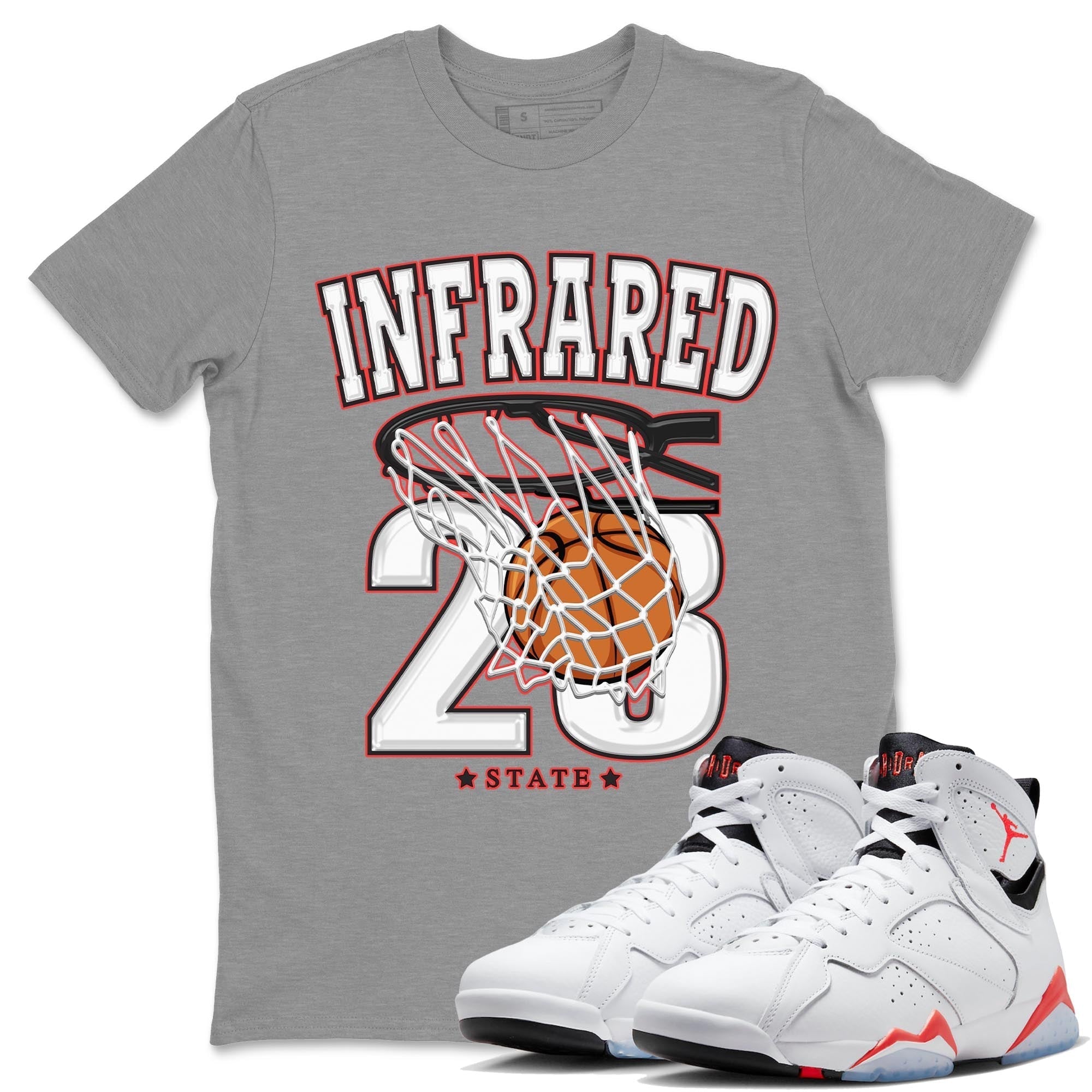 Basketball snkmatch Tee - Air Jordan 7 White Infrared