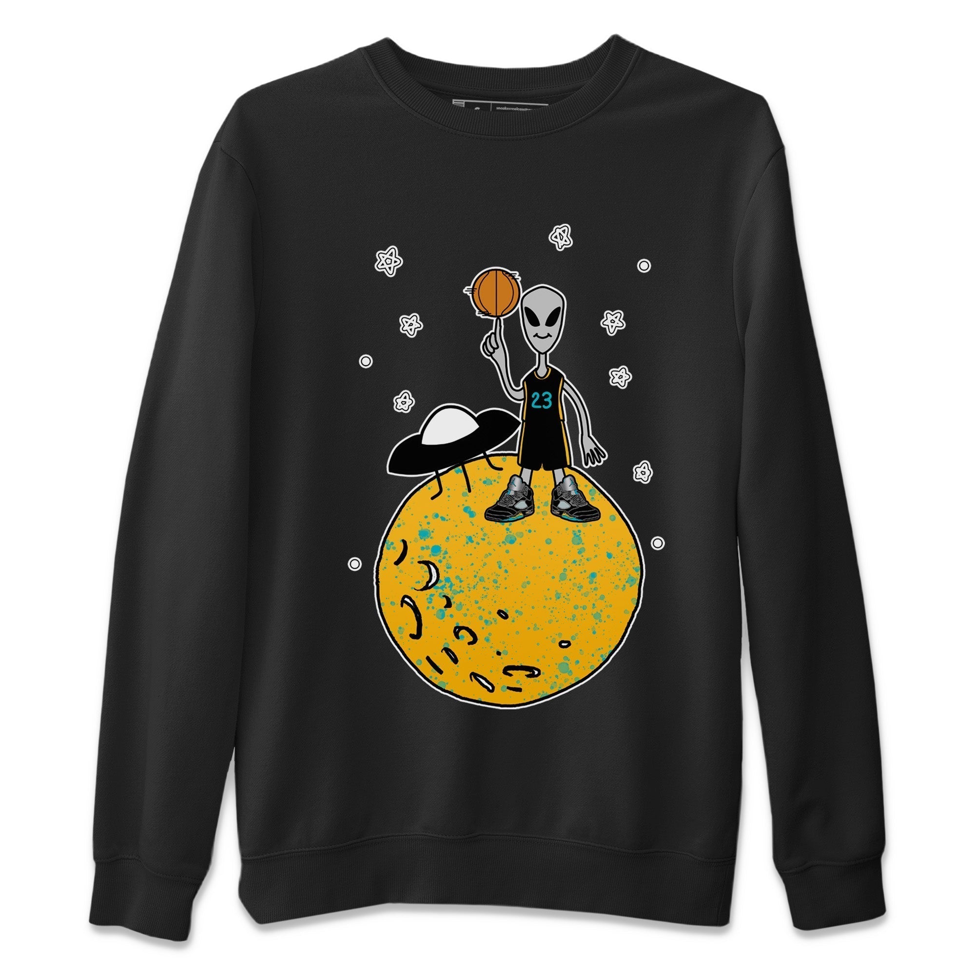 Basketball Alien Unisex Tops - Air Jordan 5 Aqua