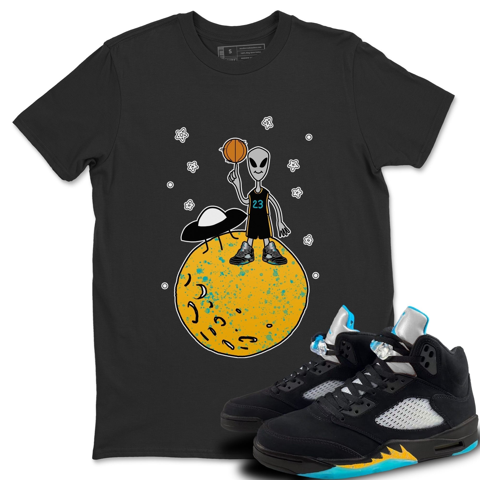 Basketball Alien Unisex Tops - Air Jordan 5 Aqua