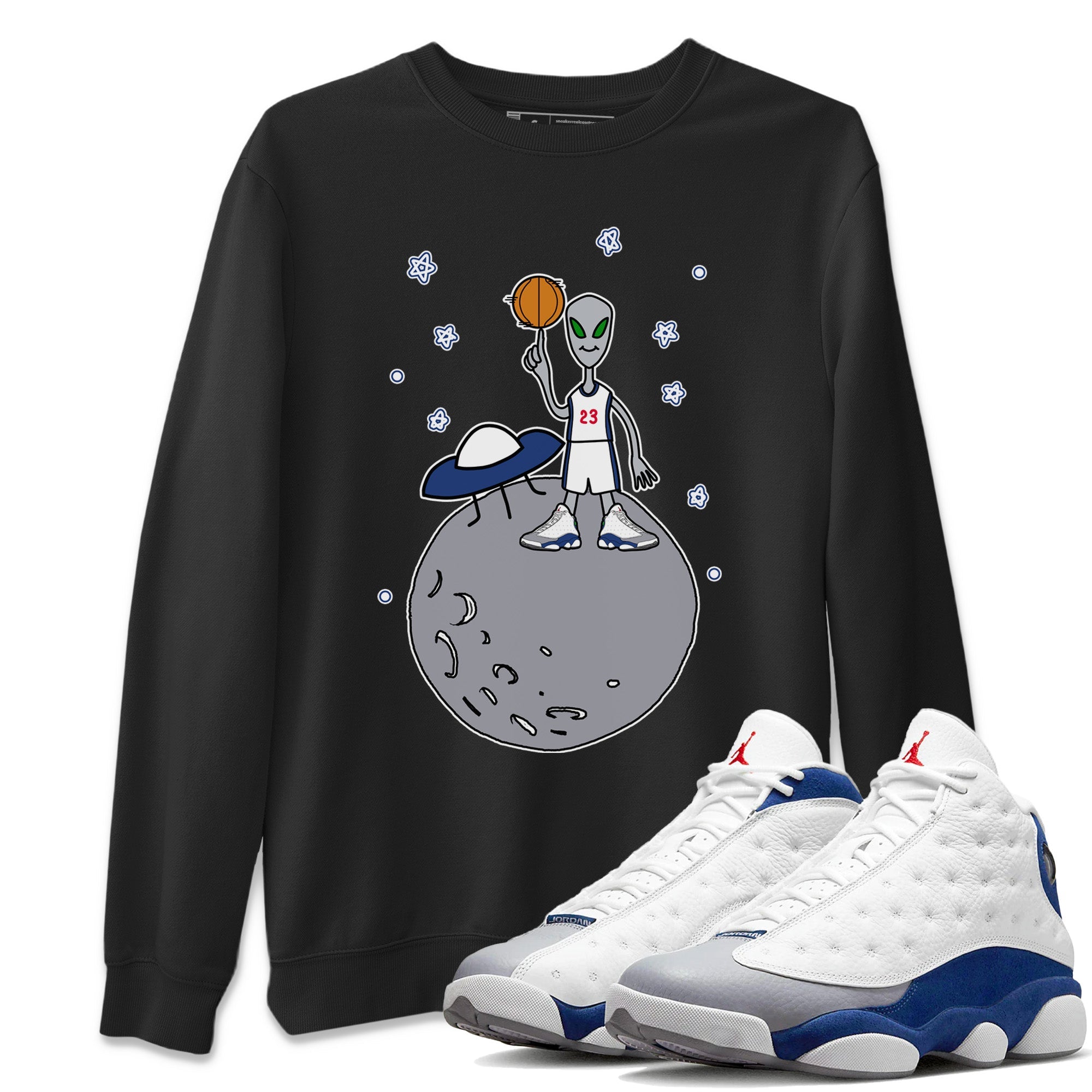 Basketball Alien Unisex Tops - Air Jordan 13 French Blue