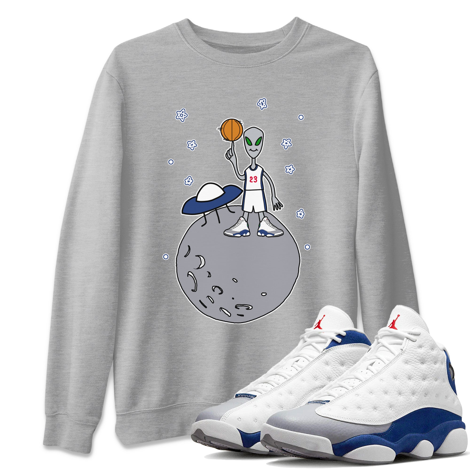 Basketball Alien Unisex Tops - Air Jordan 13 French Blue
