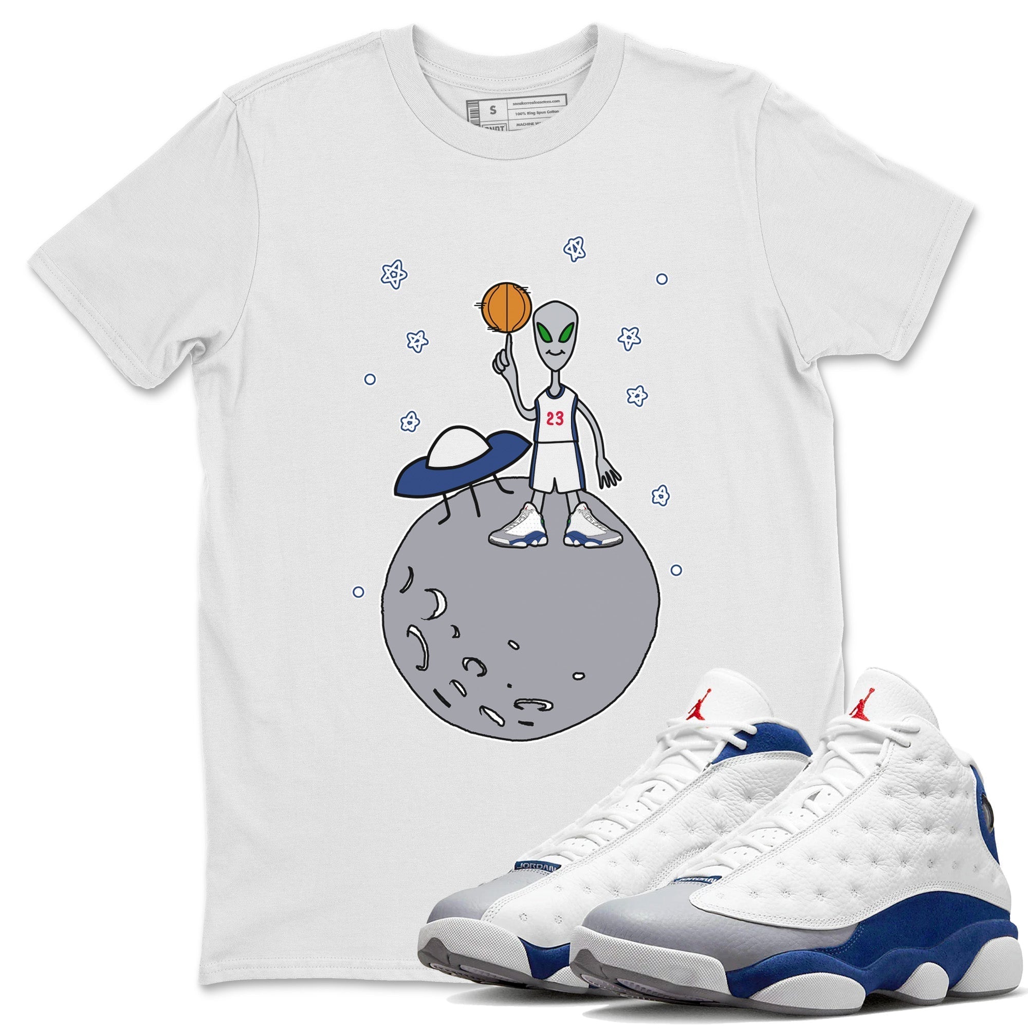 Basketball Alien Unisex Tops - Air Jordan 13 French Blue