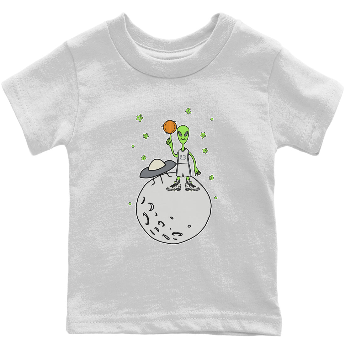 Basketball Alien Kids Tops - Air Jordan 5 Green Bean