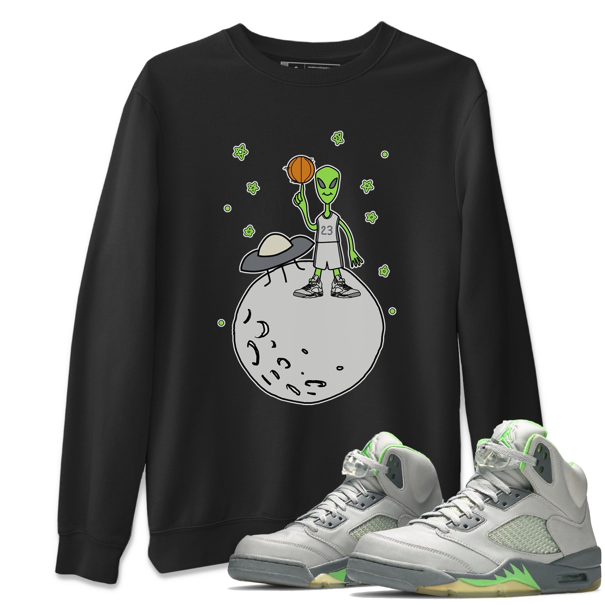 Basketball Alien Unisex Tops - Air Jordan 5 Green Bean