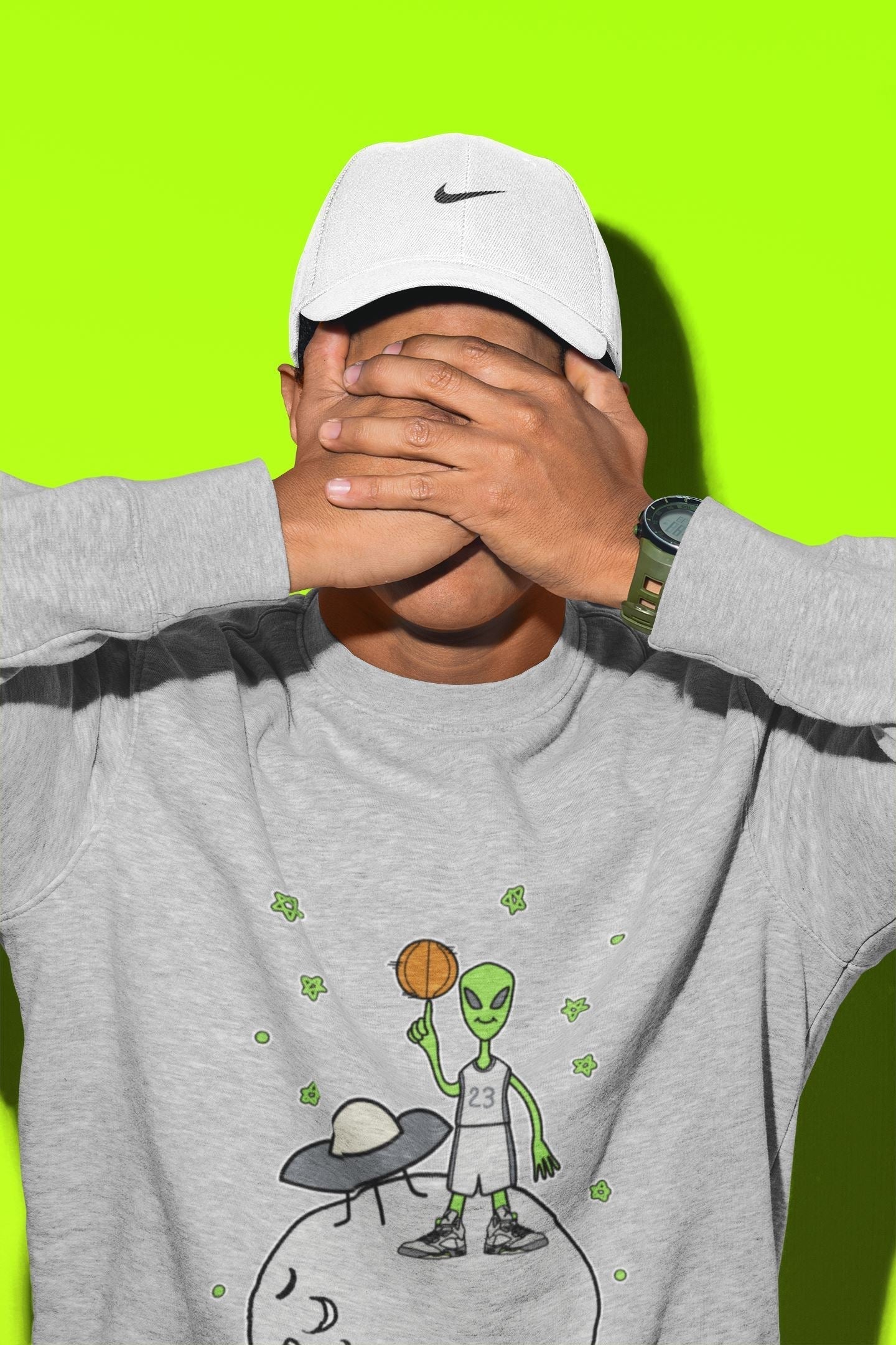 Basketball Alien Unisex Tops - Air Jordan 5 Green Bean