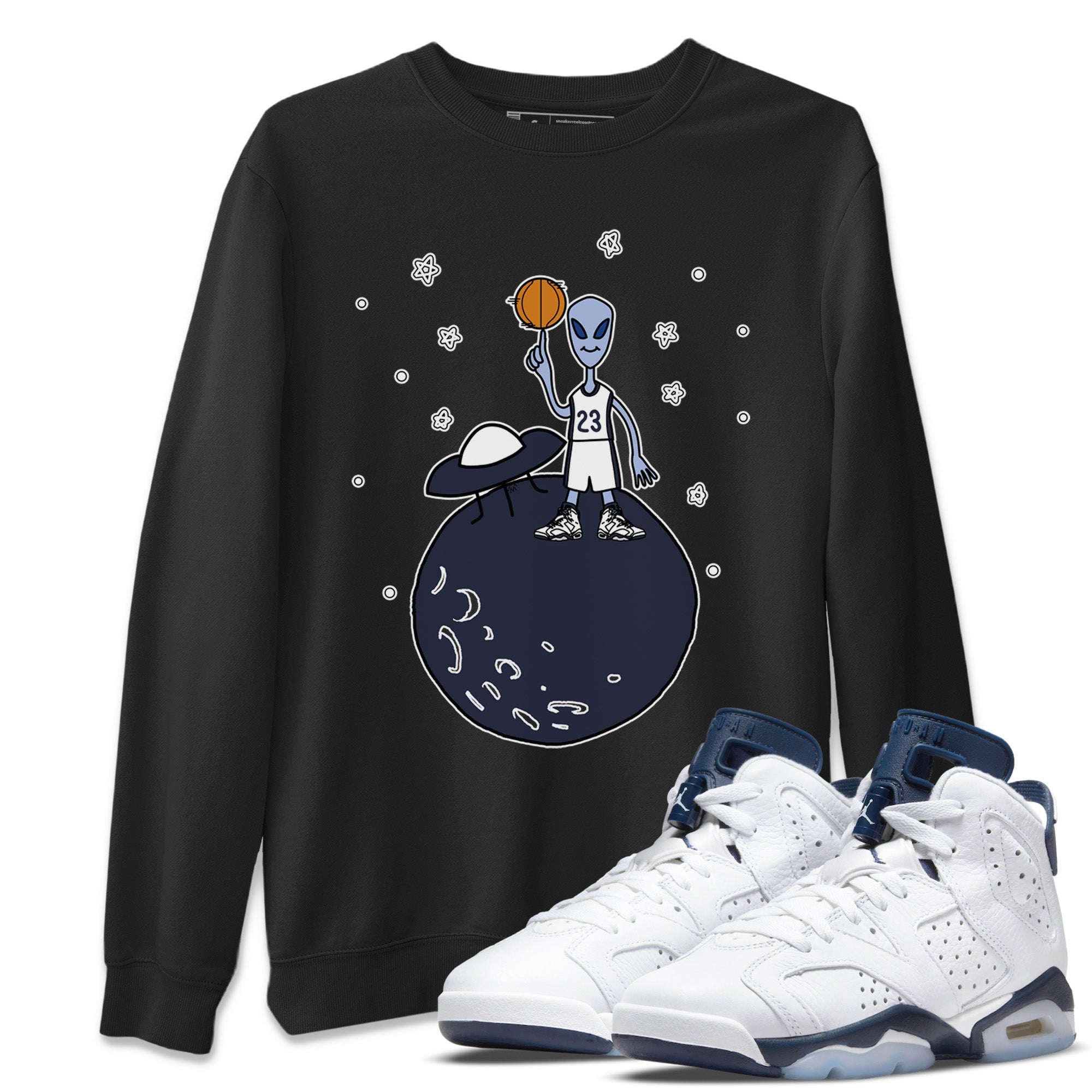 Basketball Alien Unisex Tops - Air Jordan 6 Midnight Navy