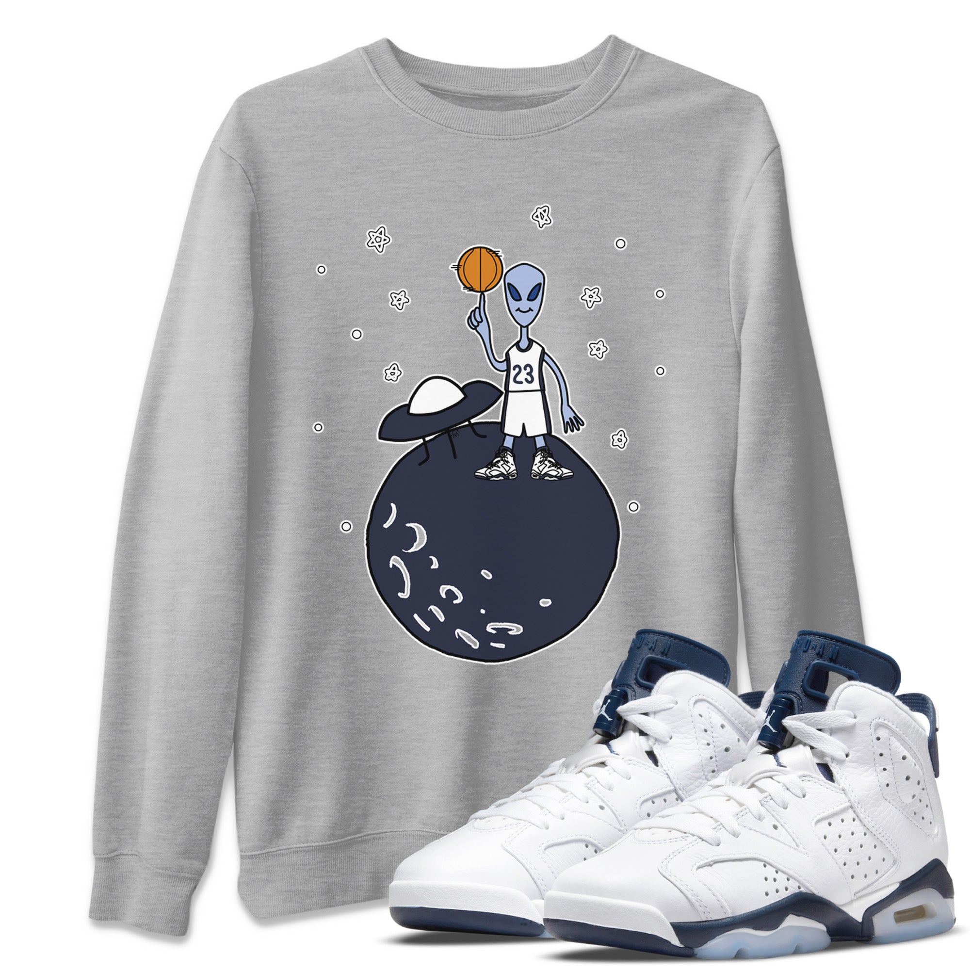 Basketball Alien Unisex Tops - Air Jordan 6 Midnight Navy