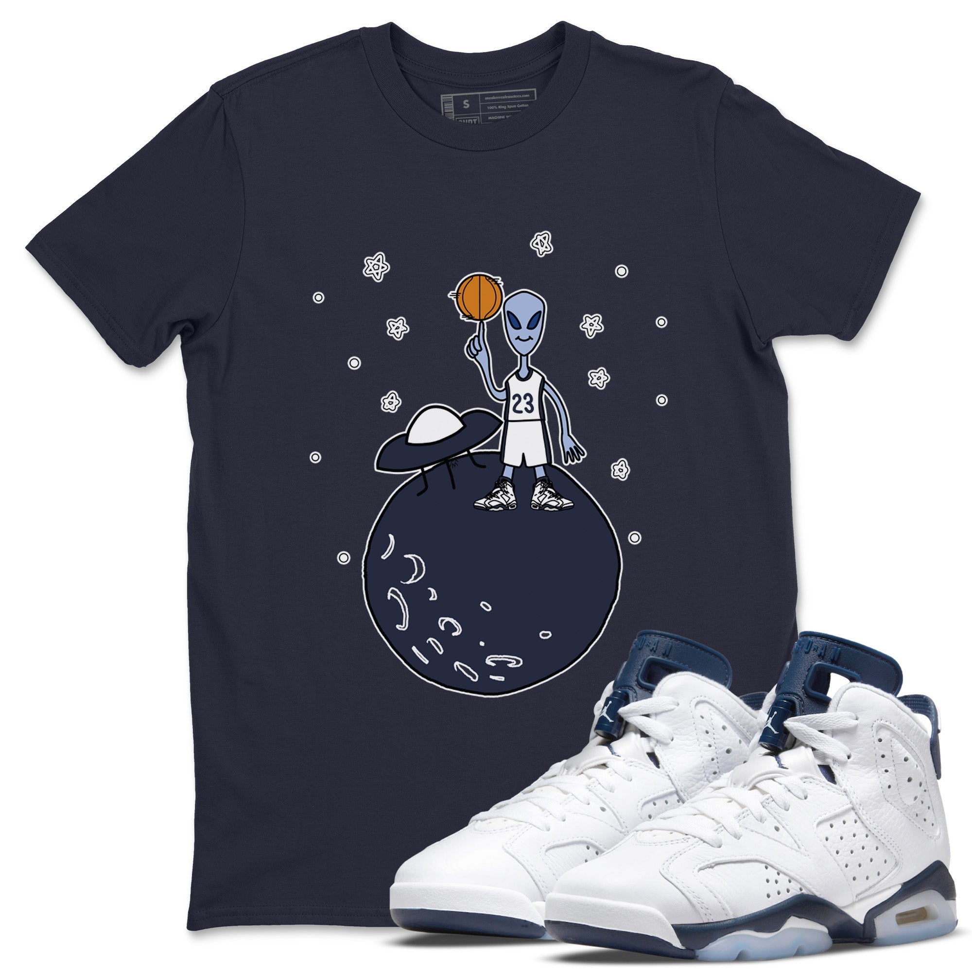 Basketball Alien Unisex Tops - Air Jordan 6 Midnight Navy