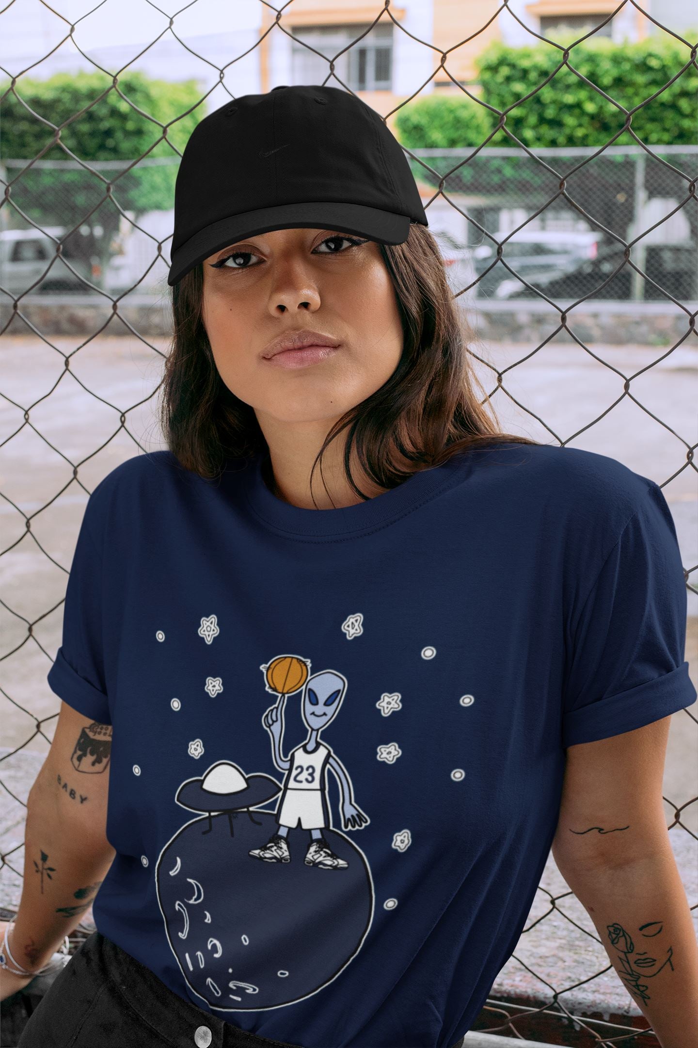 Basketball Alien Unisex Tops - Air Jordan 6 Midnight Navy