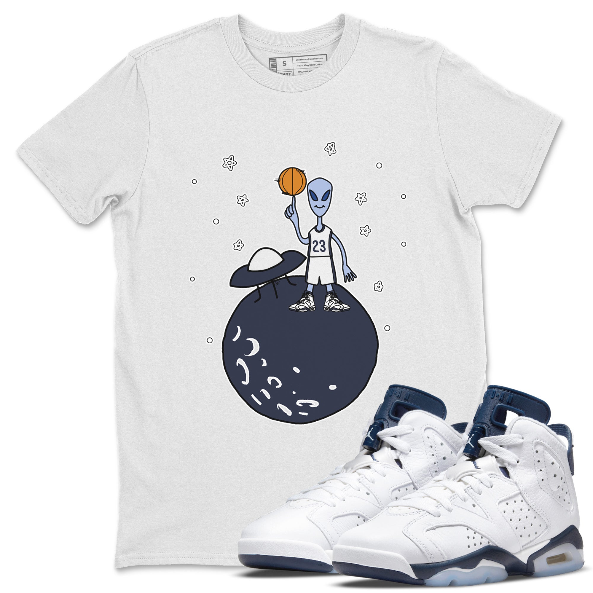 Basketball Alien Unisex Tops - Air Jordan 6 Midnight Navy