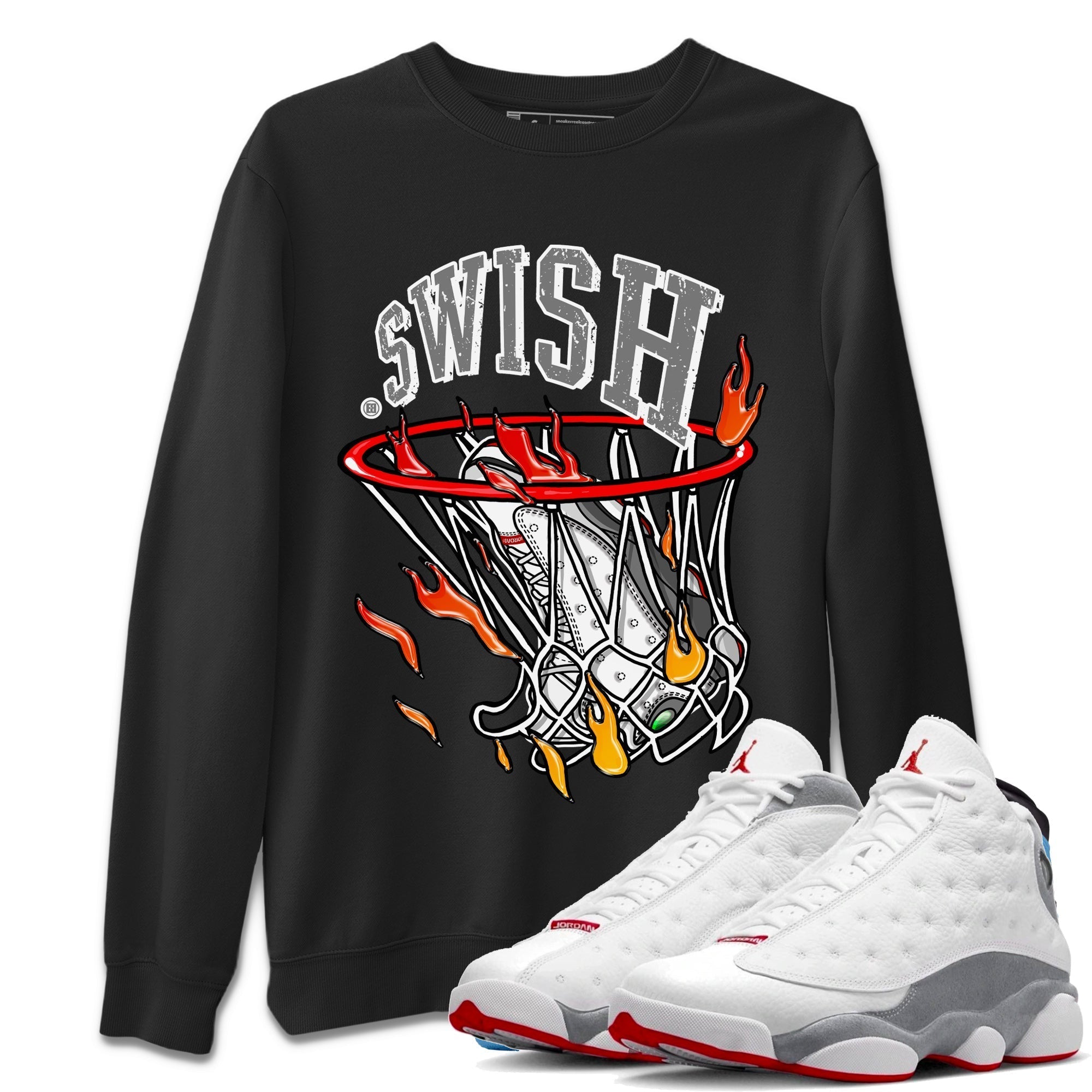 Basketball Hoop Unisex Tops - Air Jordan 13 Wolf Grey