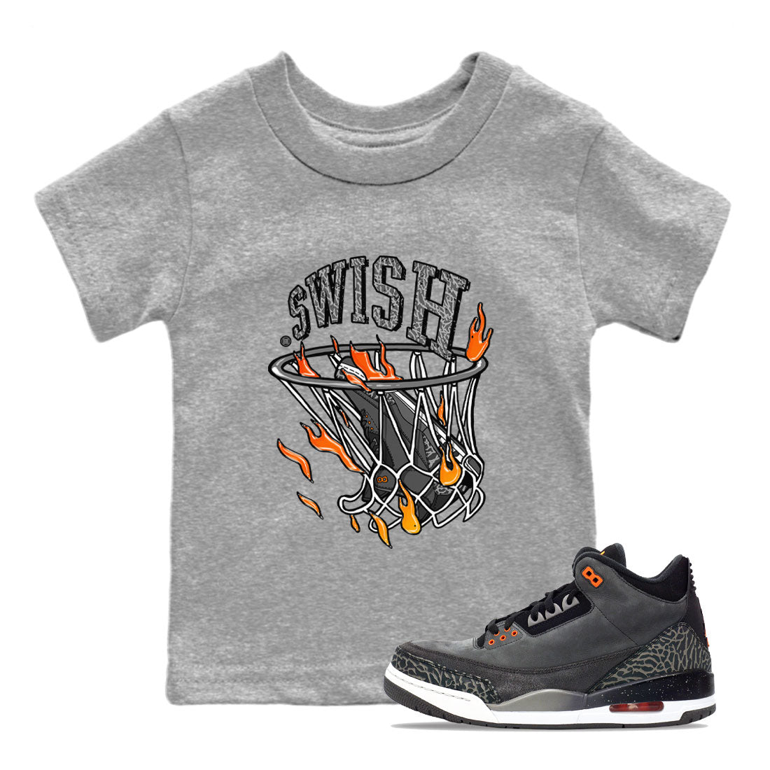 Basketball Hoop snkmatch Tee Kids - Air Jordan 3 Fear