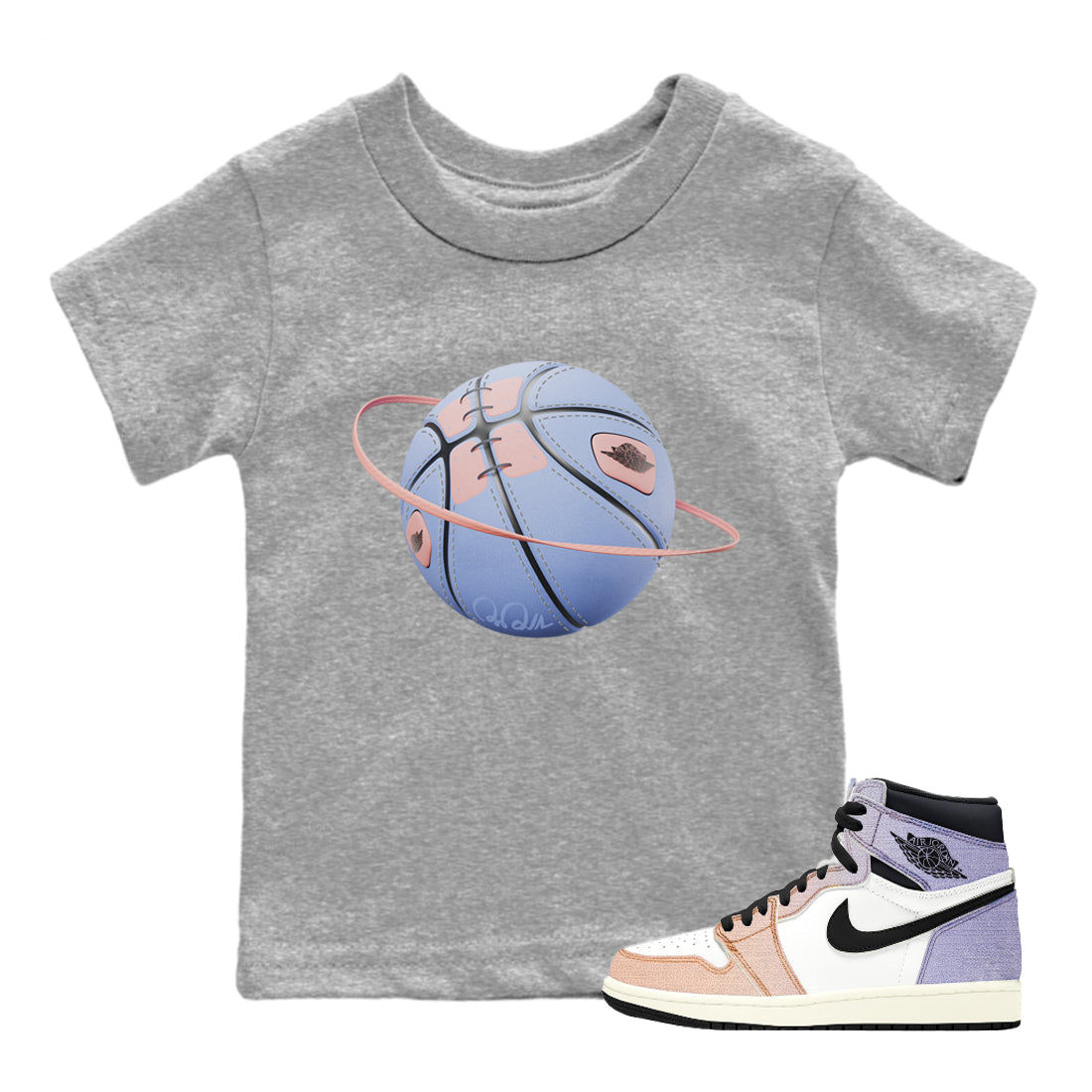 Basketball Planet Kids Tops - Air Jordan 1 Skyline