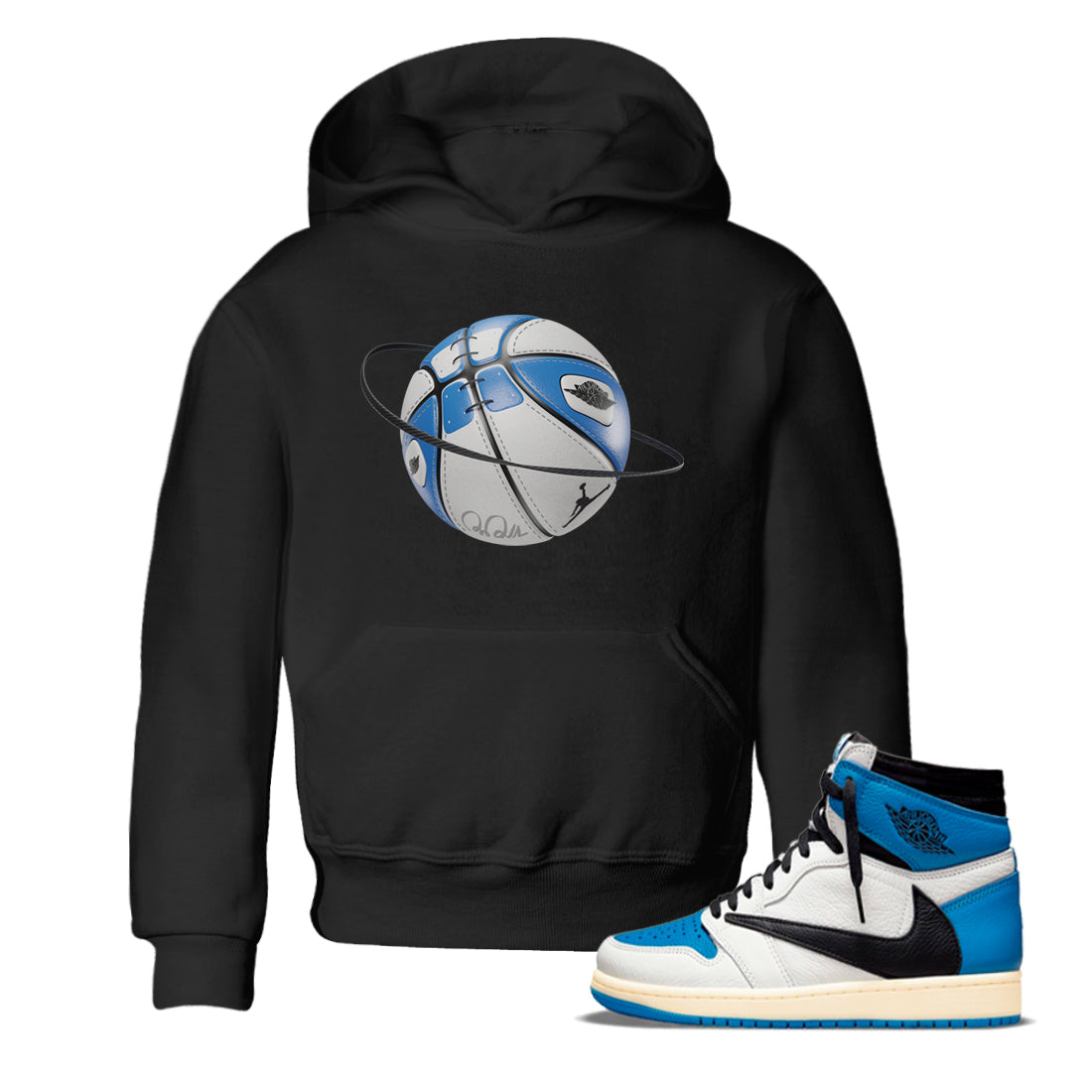 Basketball Planet Kids Tops - Air Jordan 1 Travis Scott Fragment