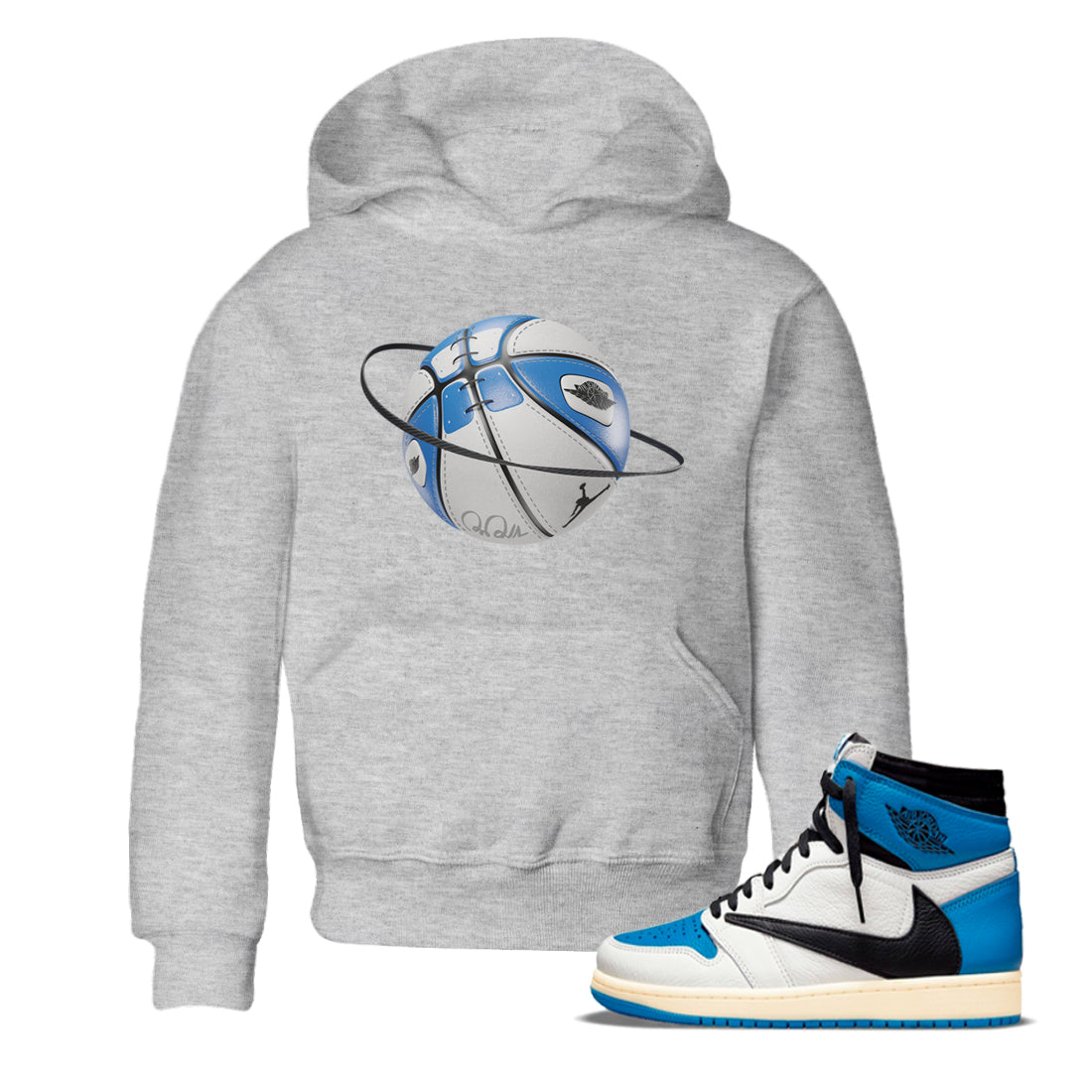 Basketball Planet Kids Tops - Air Jordan 1 Travis Scott Fragment