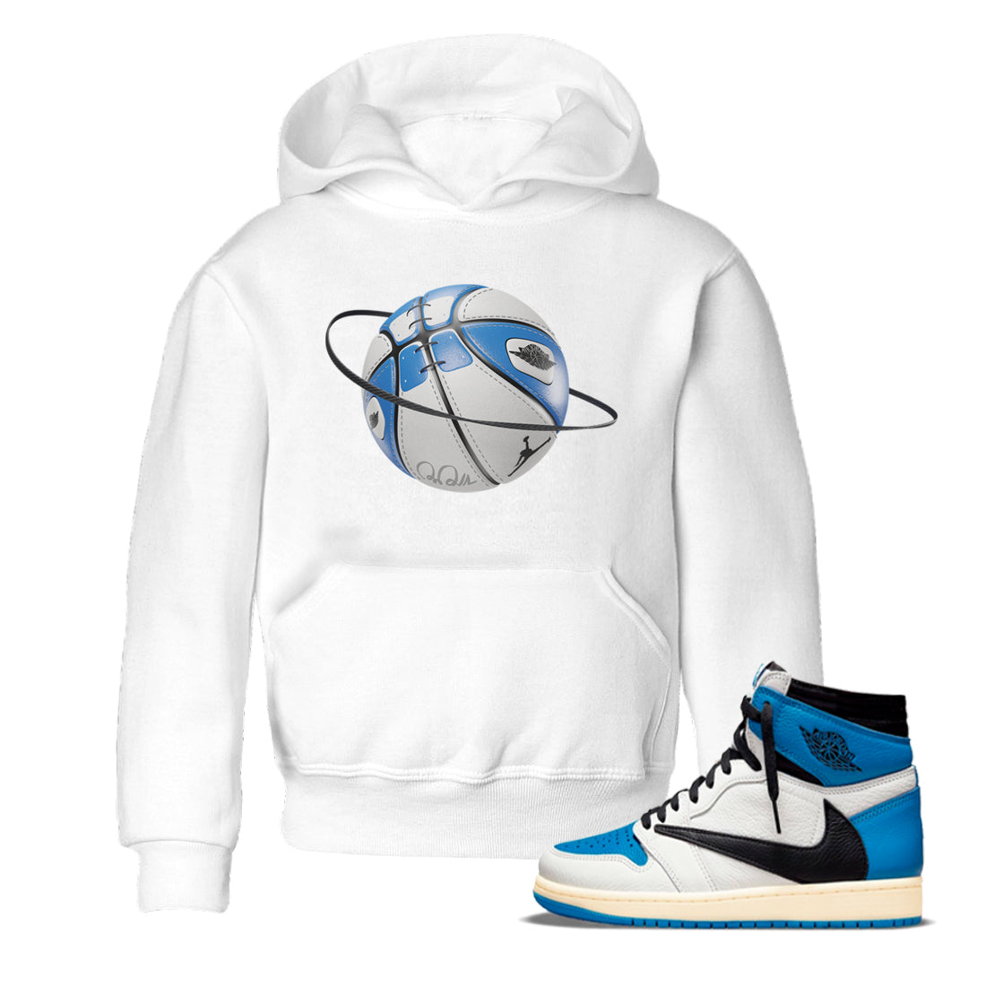 Basketball Planet Kids Tops - Air Jordan 1 Travis Scott Fragment