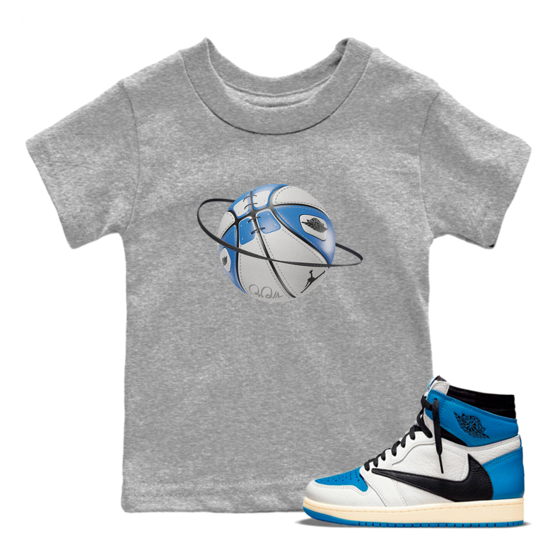 Basketball Planet Kids Tops - Air Jordan 1 Travis Scott Fragment