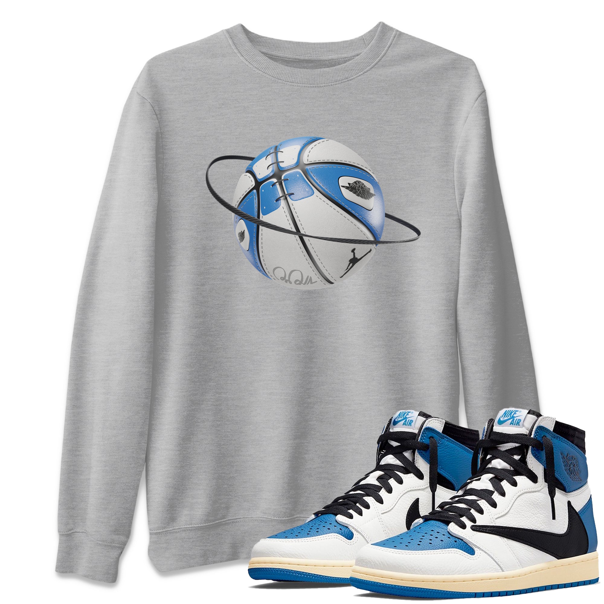 Basketball Planet Unisex Tops - Air Jordan 1 Travis Scott Fragment