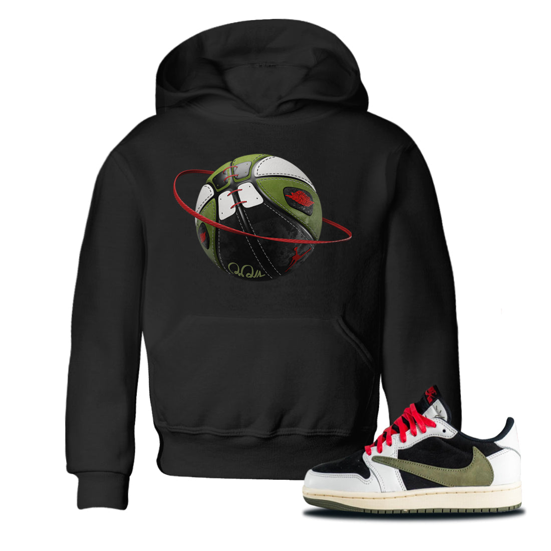 Basketball Planet Kids Tops - Air Jordan 1 Travis Scott Olive