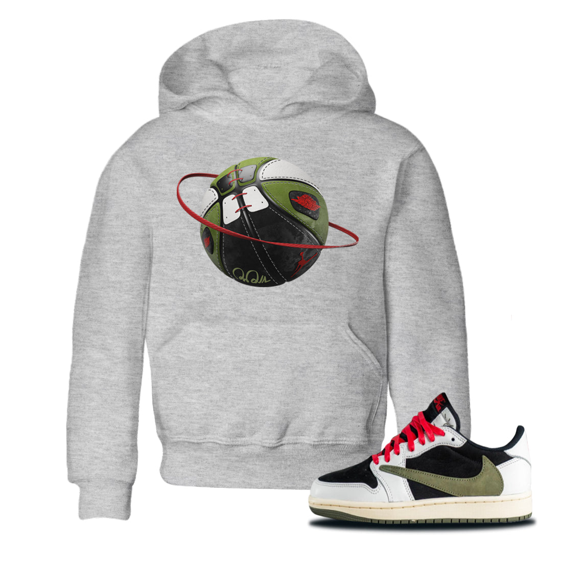 Basketball Planet Kids Tops - Air Jordan 1 Travis Scott Olive