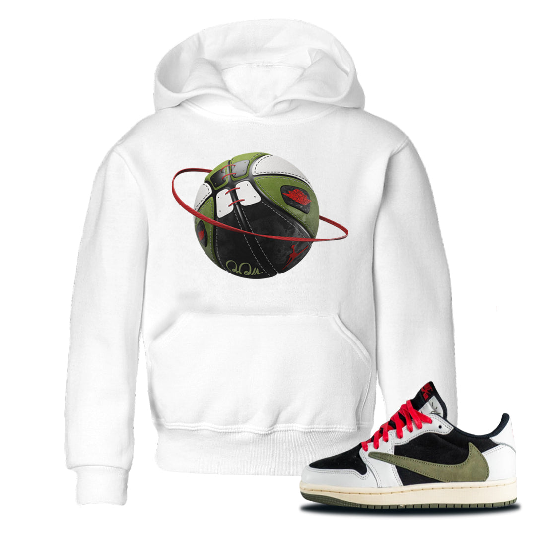 Basketball Planet Kids Tops - Air Jordan 1 Travis Scott Olive