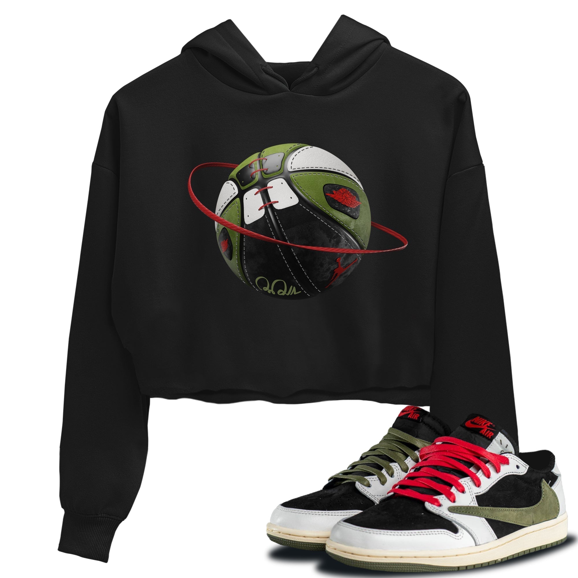 Basketball Planet Women's Tops - Air Jordan 1 Travis Scott Olive