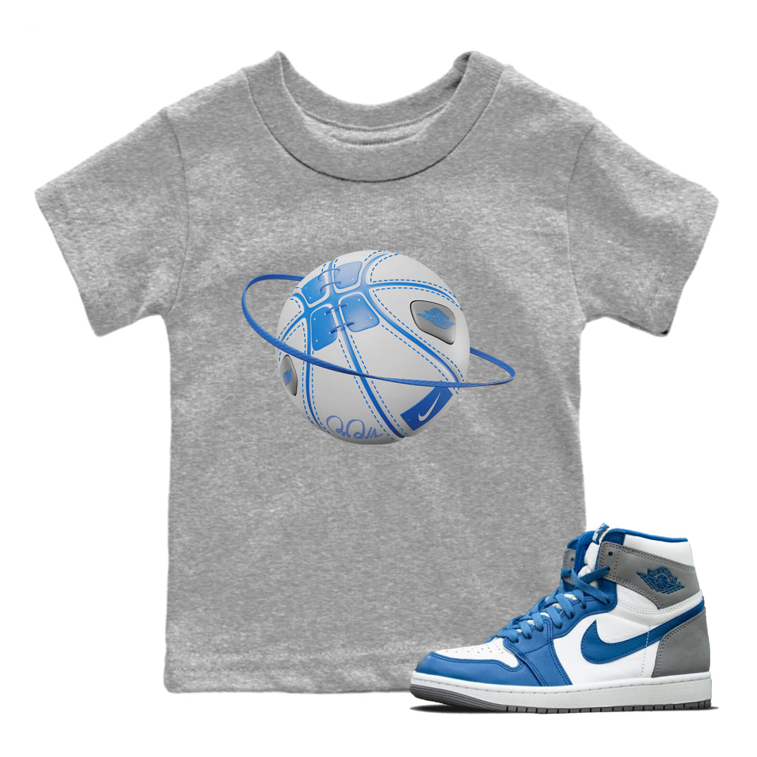 Basketball Planet Kids Tops - Air Jordan 1 True Blue