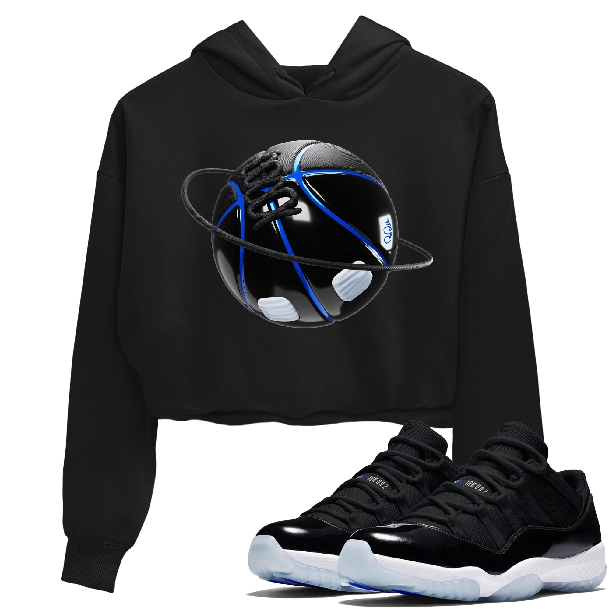 Basketball Planet snkmatch Women's Top - Air Jordan 11 Black and Varsity Royal