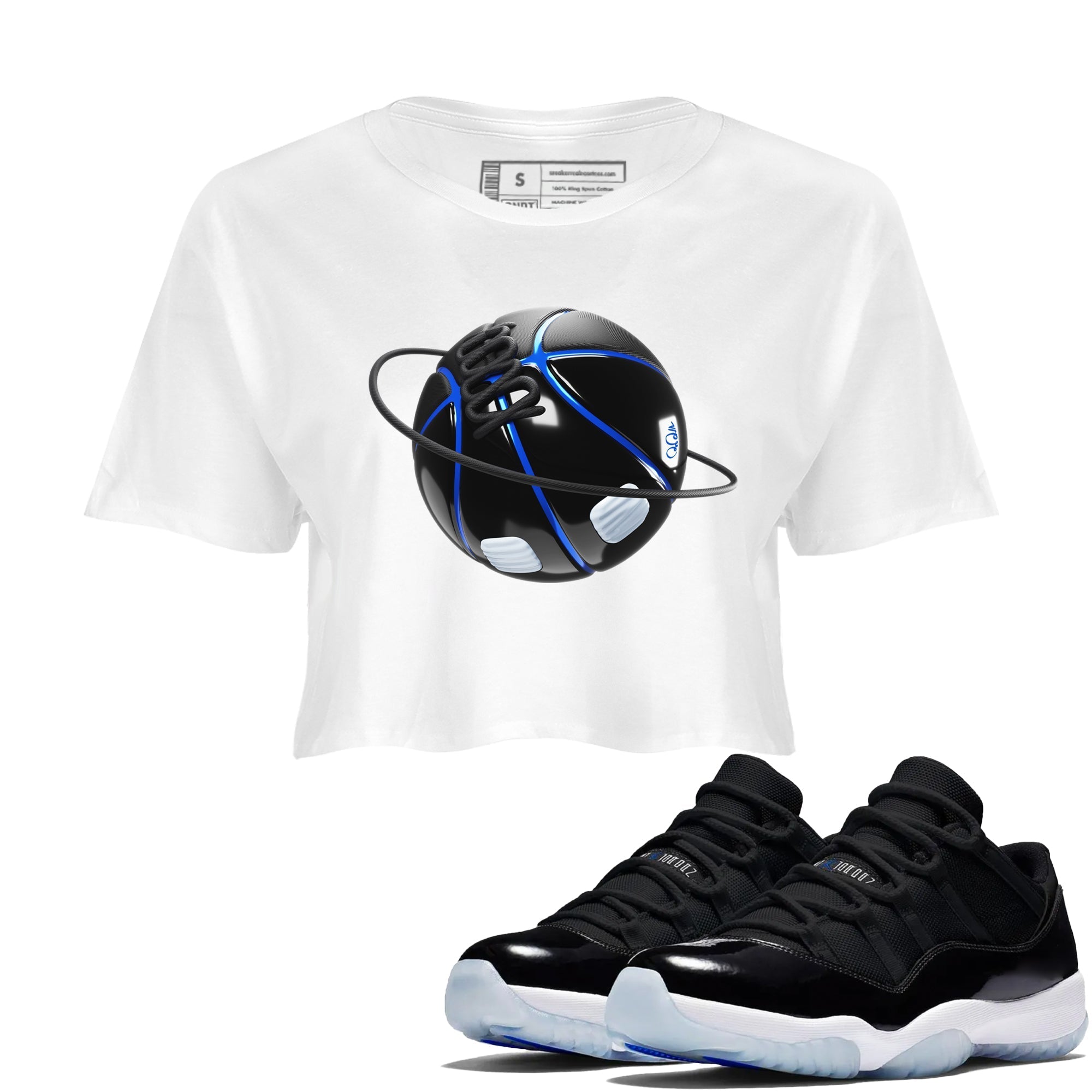 Basketball Planet snkmatch Women's Top - Air Jordan 11 Black and Varsity Royal