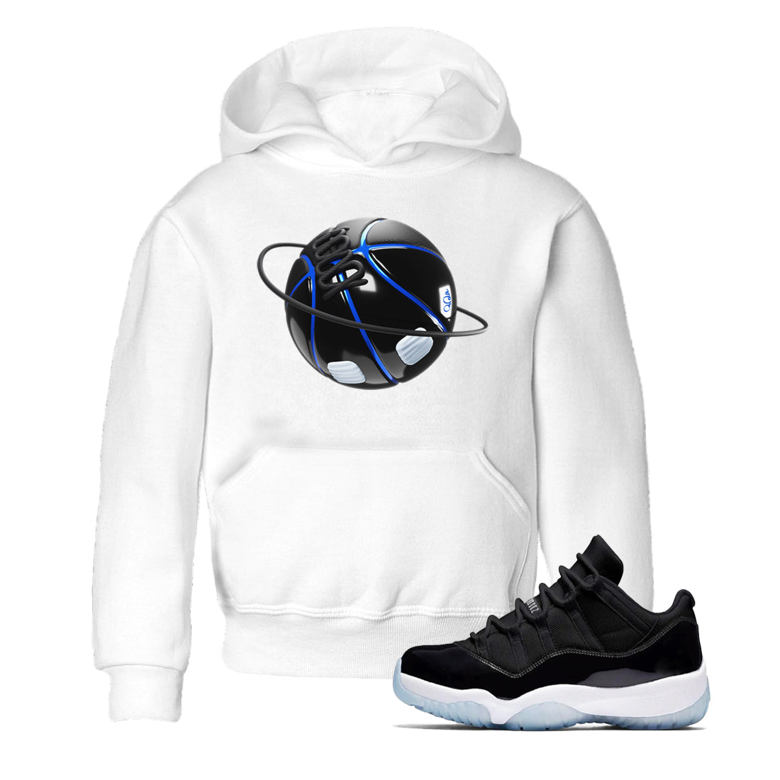 Basketball Planet snkmatch Tees Kids - Air Jordan 11 Black and Varsity Royal