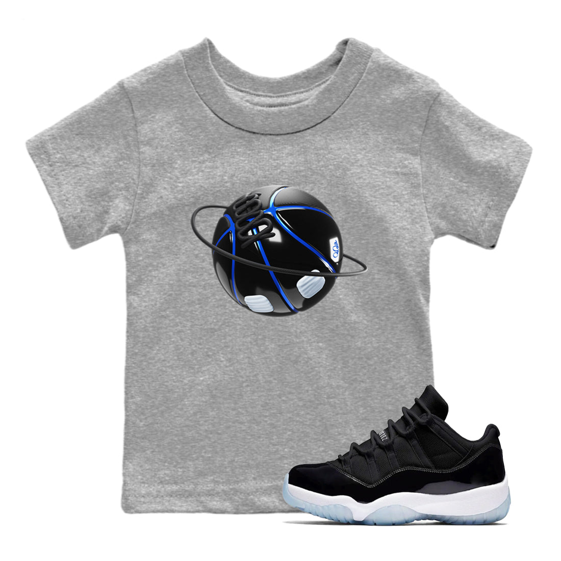 Basketball Planet snkmatch Tees Kids - Air Jordan 11 Black and Varsity Royal