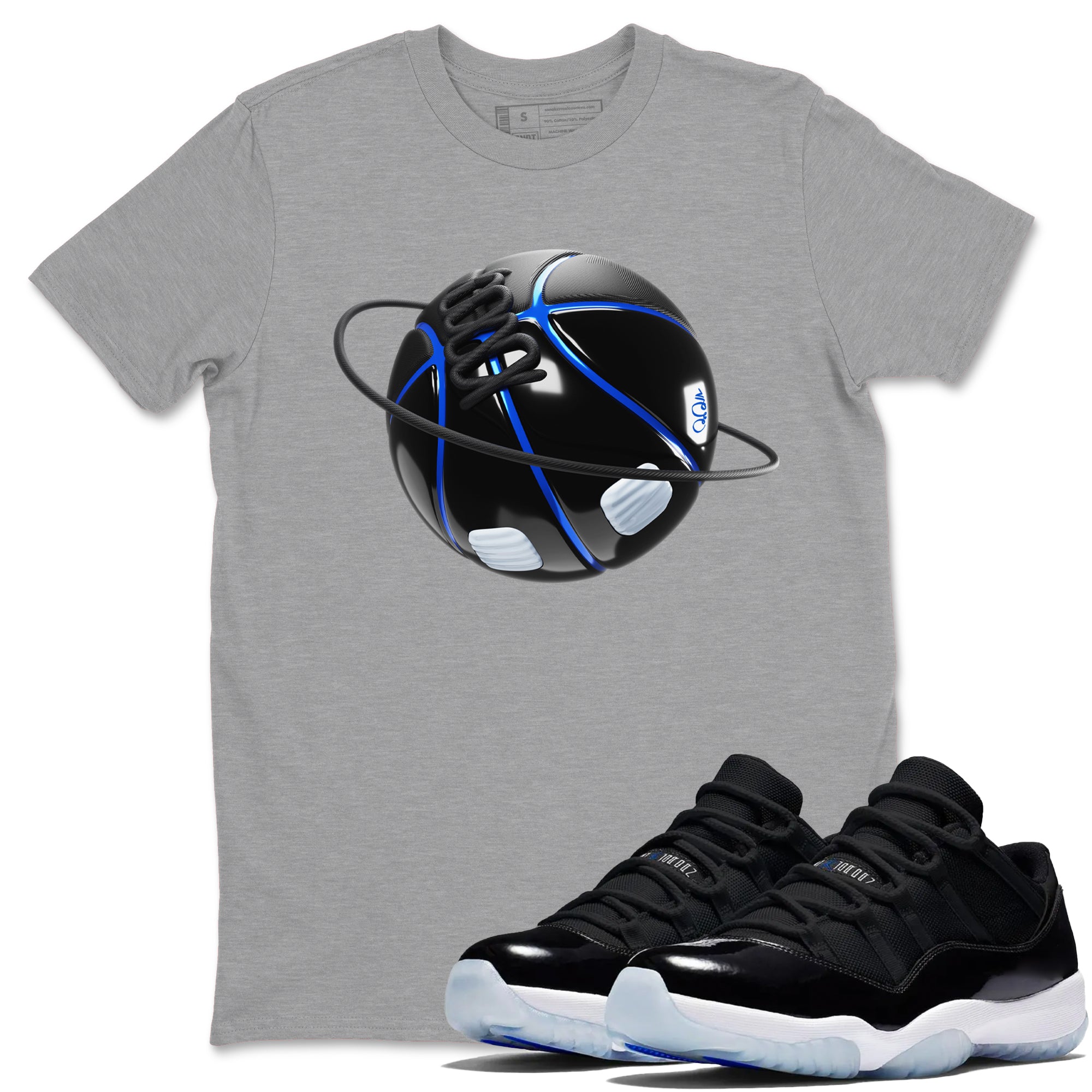 Basketball Planet snkmatch Tees - Air Jordan 11 Black and Varsity Royal