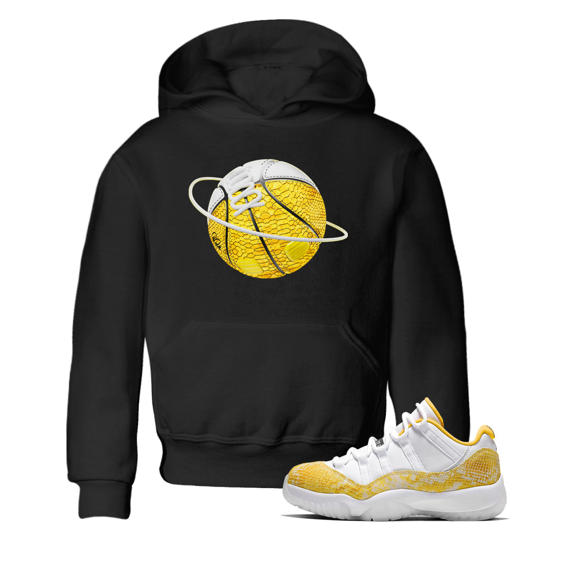 Basketball Planet Kids Tops - Air Jordan 11 Yellow Python
