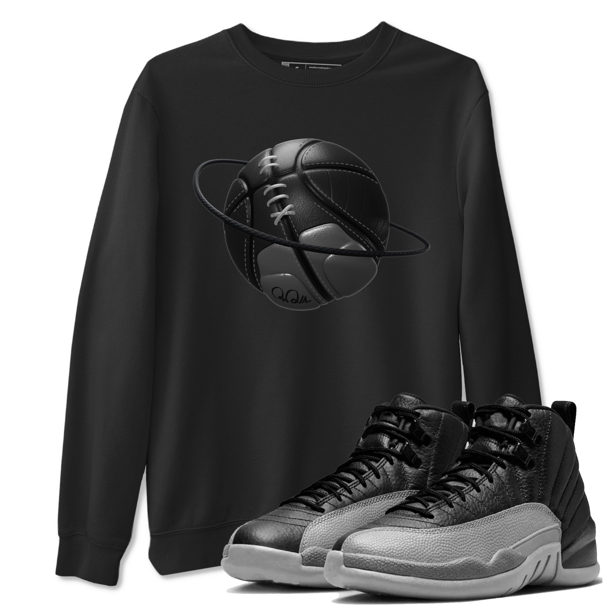 Basketball Planet snkmatch Tees - Air Jordan 12 Black Wolf Grey