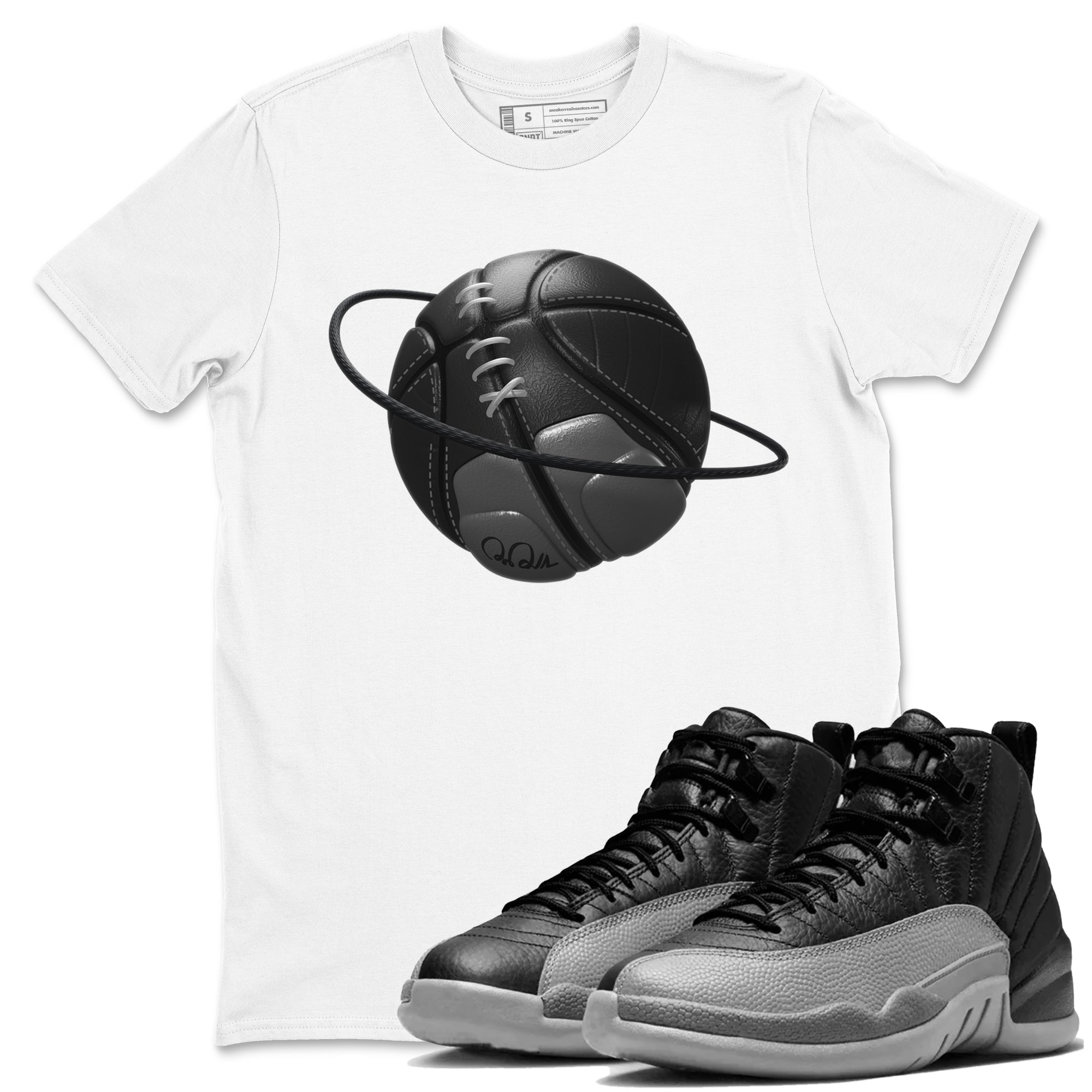 Basketball Planet snkmatch Tees - Air Jordan 12 Black Wolf Grey