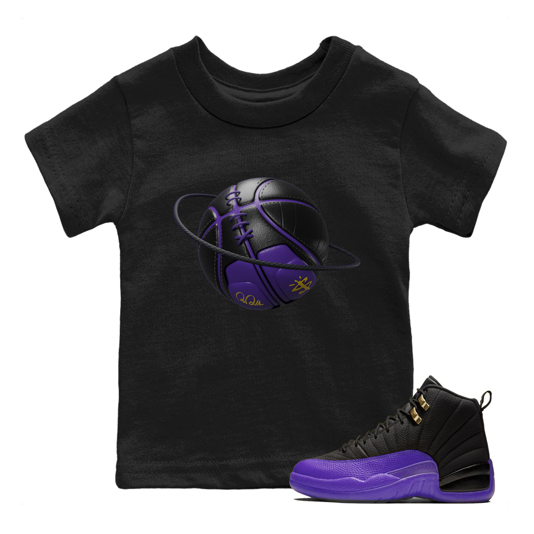 Basketball Planet Kids Tops - Air Jordan 12 Field Purple