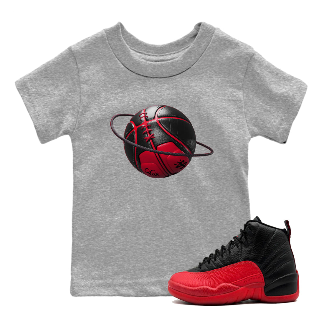 Basketball Planet snkmatch Tees Kids - Air Jordan 12 Flu Game