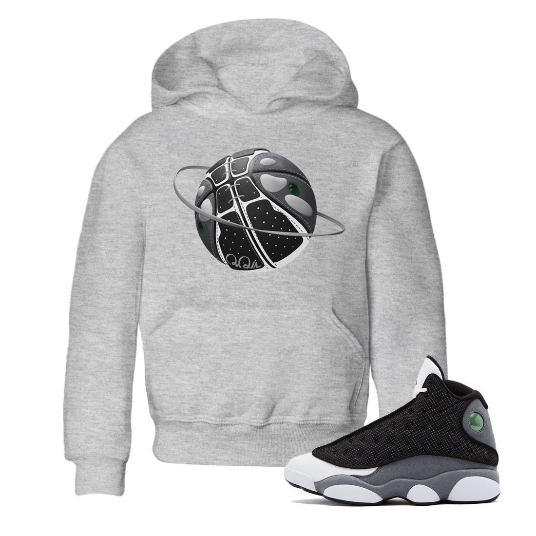Basketball Planet Kids Tops - Air Jordan 13 Black Flint