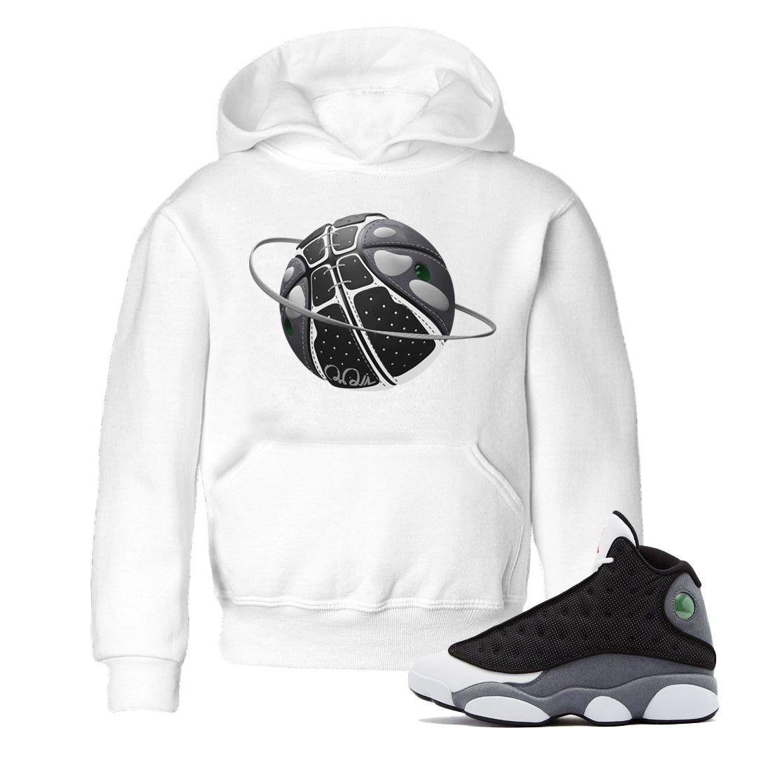 Basketball Planet Kids Tops - Air Jordan 13 Black Flint