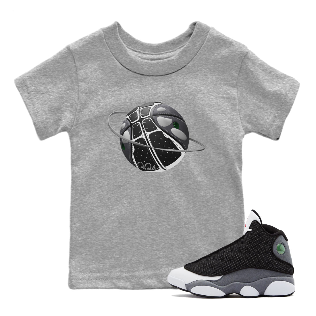Basketball Planet Kids Tops - Air Jordan 13 Black Flint