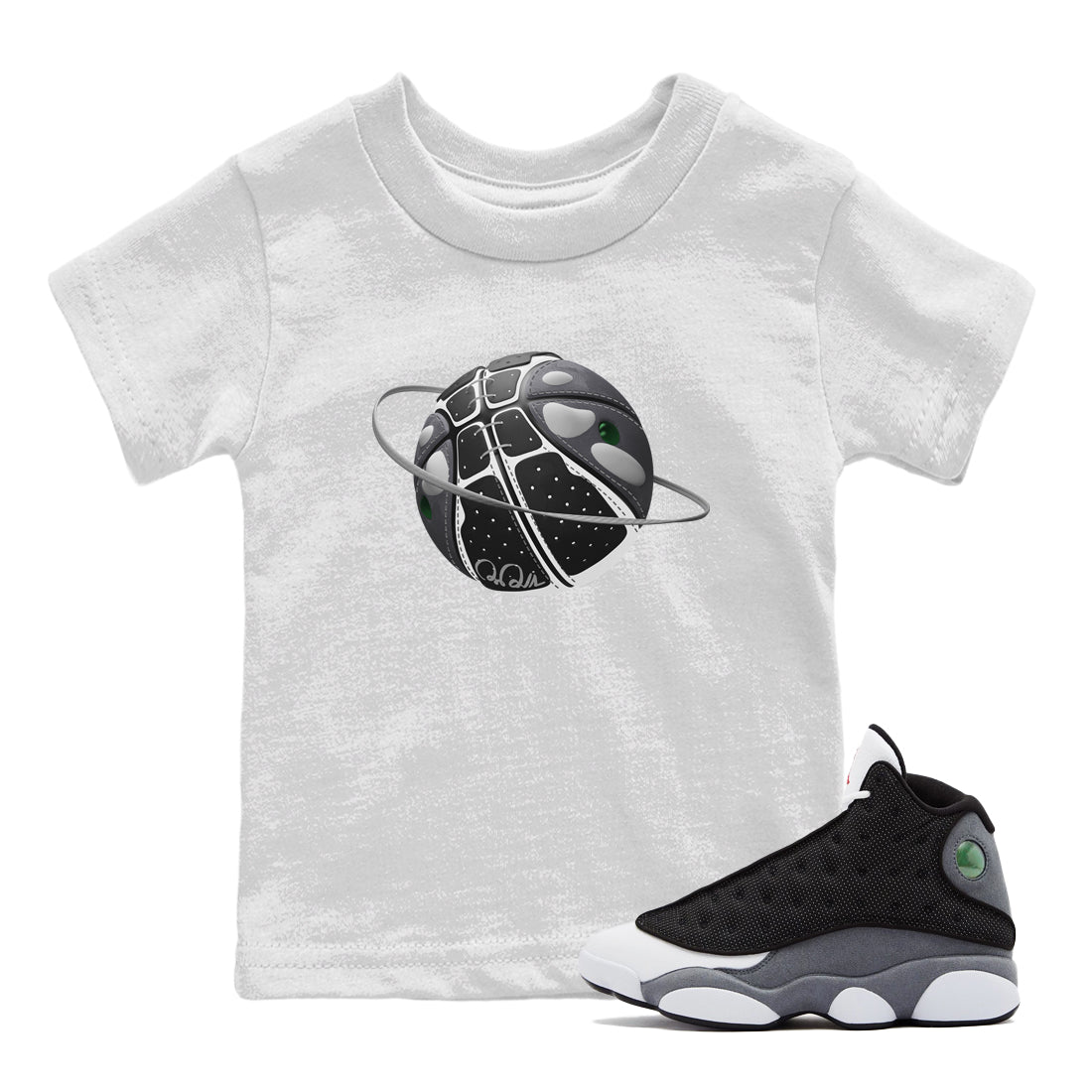 Basketball Planet Kids Tops - Air Jordan 13 Black Flint