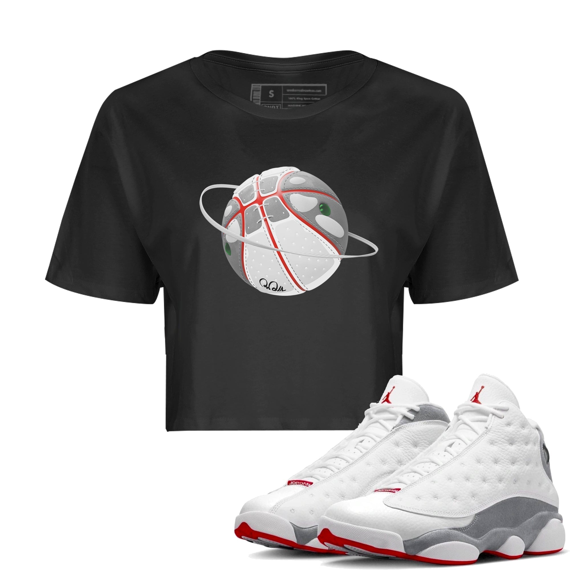Basketball Planet Women's Tops - Air Jordan 13 Wolf Grey