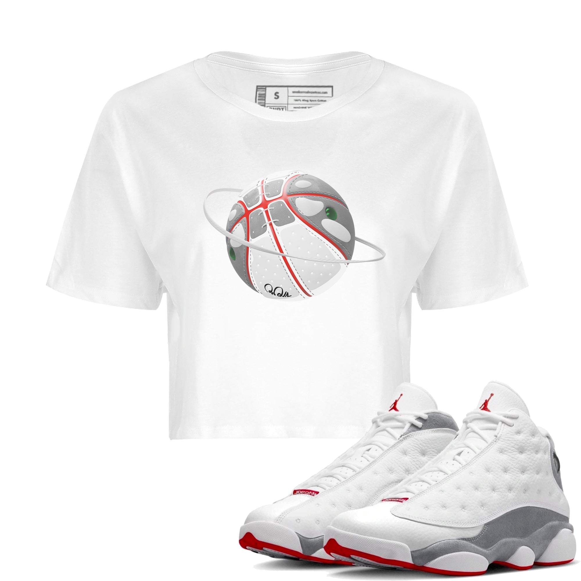Basketball Planet Women's Tops - Air Jordan 13 Wolf Grey