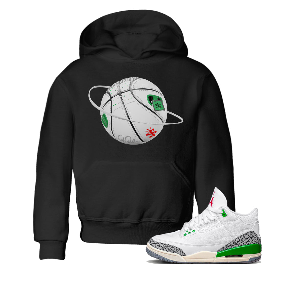 Basketball Planet Kids Tops - Air Jordan 3 Lucky Green