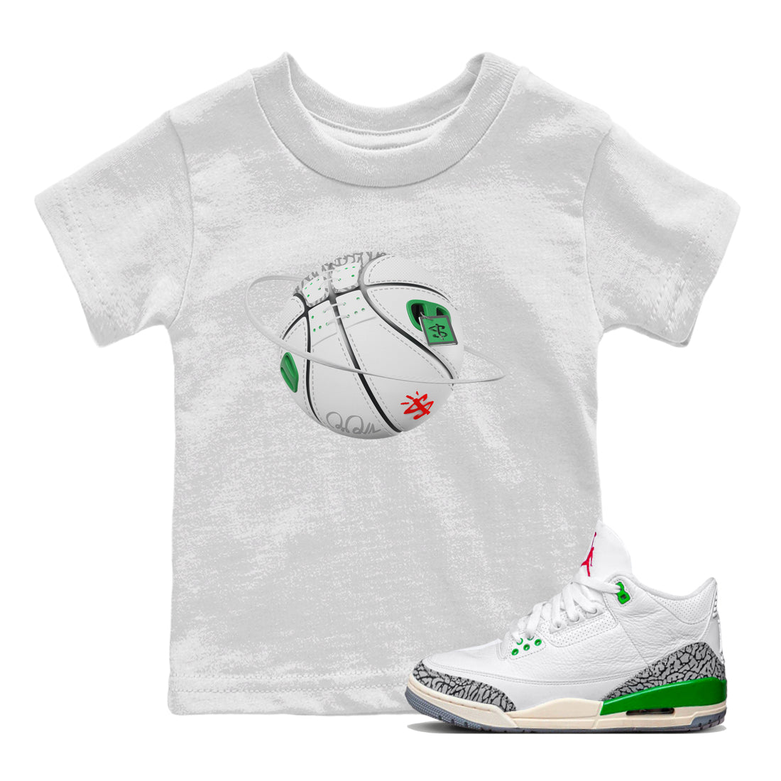 Basketball Planet Kids Tops - Air Jordan 3 Lucky Green